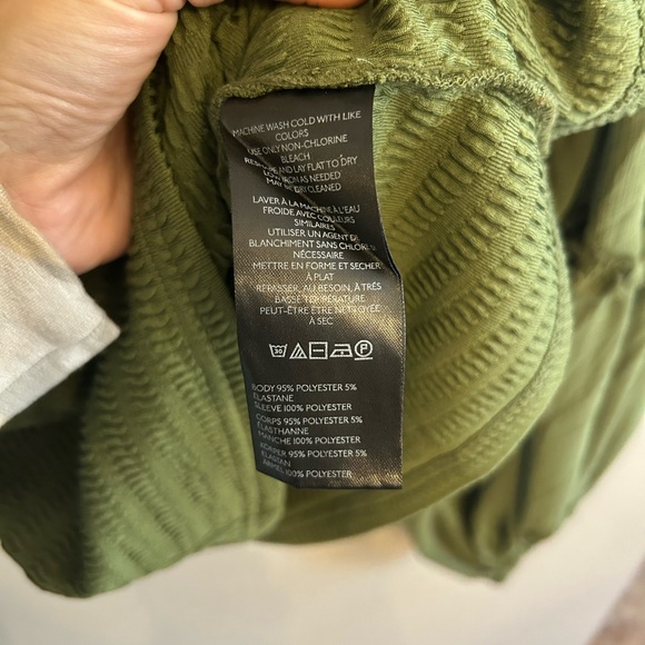 NWOT By Anthropologie olive green balloon long sleeved smocked bodice top sz XL - Picture 9 of 14